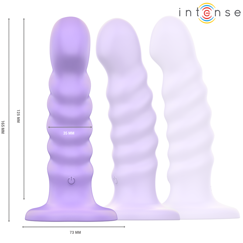 INTENSE - BRENDA VIBRATOR SIZE M SPIRAL DESIGN 10 VIBRATIONS PURPLE REMOTE CONTROL - Amore24