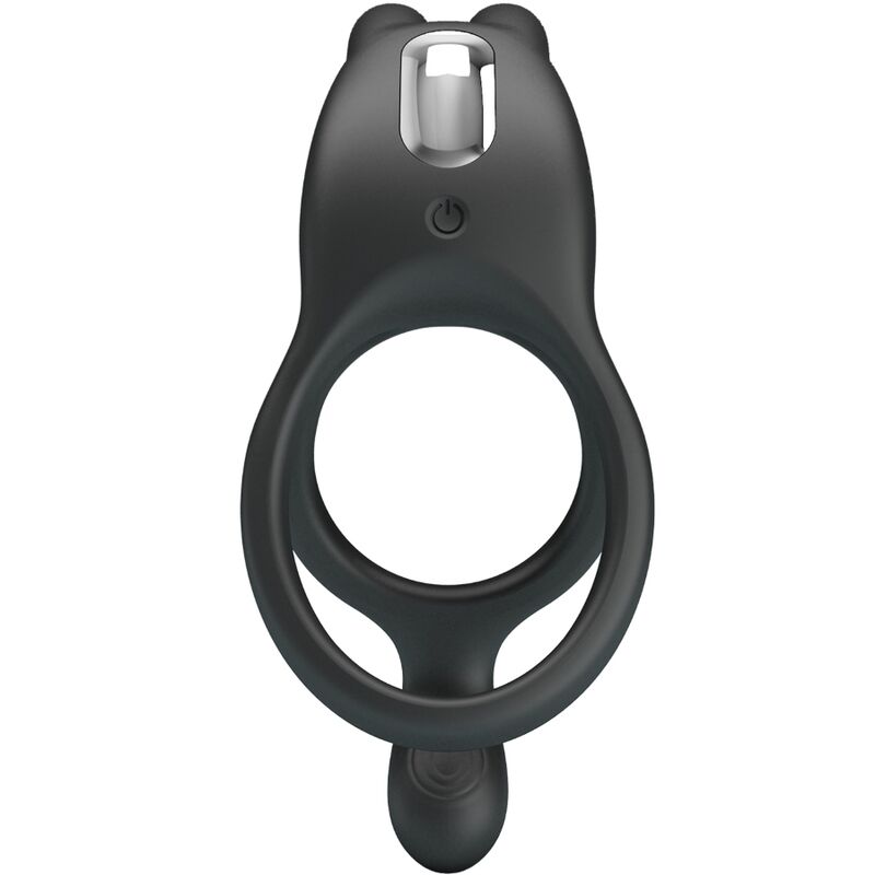 PRETTY LOVE - SETH DOUBLE VIBRATING RING RABBIT 7 VIBRATIONS BLACK - Amore24