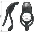 PRETTY LOVE - SETH DOUBLE VIBRATING RING RABBIT 7 VIBRATIONS BLACK - Amore24