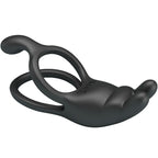 PRETTY LOVE - SETH DOUBLE VIBRATING RING RABBIT 7 VIBRATIONS BLACK - Amore24
