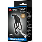 PRETTY LOVE - SETH DOUBLE VIBRATING RING RABBIT 7 VIBRATIONS BLACK - Amore24
