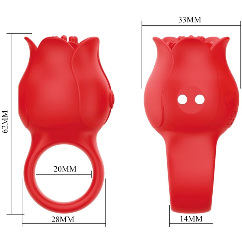 PRETTY LOVE - JAE ROSE SHAPED FINGER VIBRATOR 10 VIBRATIONS RED - Amore24