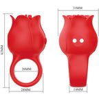 PRETTY LOVE - JAE ROSE SHAPED FINGER VIBRATOR 10 VIBRATIONS RED - Amore24