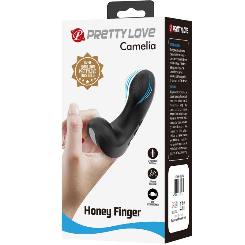 PRETTY LOVE - CAMELIA FINGER VIBRATOR 7 VIBRATIONS BLACK - Amore24