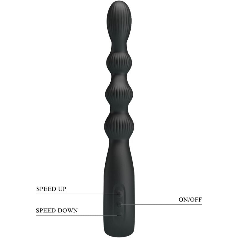PRETTY LOVE - FEDERER ANAL VIBRATOR 12 VIBRATIONS BLACK - Amore24