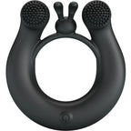 PRETTY LOVE - DAHLIA VIBRATING RING + CLITORIS STIMULATOR 12 VIBRATIONS BLACK - Amore24