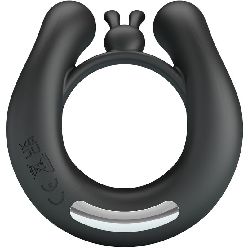 PRETTY LOVE - DAHLIA VIBRATING RING + CLITORIS STIMULATOR 12 VIBRATIONS BLACK - Amore24