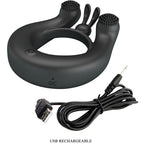 PRETTY LOVE - DAHLIA VIBRATING RING + CLITORIS STIMULATOR 12 VIBRATIONS BLACK - Amore24