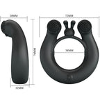 PRETTY LOVE - DAHLIA VIBRATING RING + CLITORIS STIMULATOR 12 VIBRATIONS BLACK - Amore24