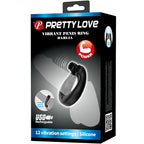 PRETTY LOVE - DAHLIA VIBRATING RING + CLITORIS STIMULATOR 12 VIBRATIONS BLACK - Amore24