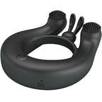 PRETTY LOVE - DAHLIA VIBRATING RING + CLITORIS STIMULATOR 12 VIBRATIONS BLACK - Amore24