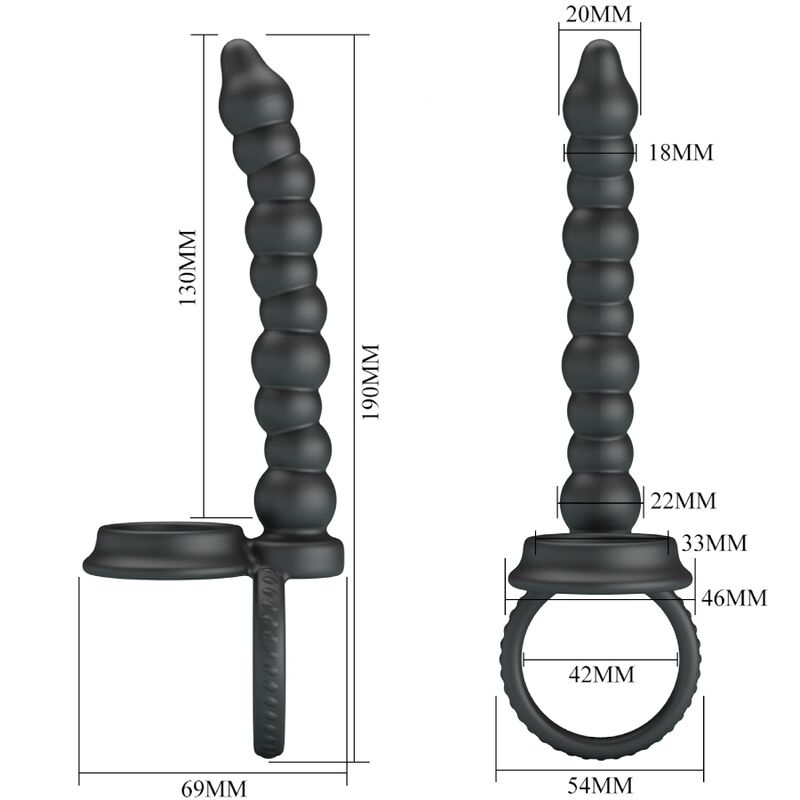 PRETTY LOVE - DILLION DOUBLE PENETRATION COCK RING BLACK - Amore24
