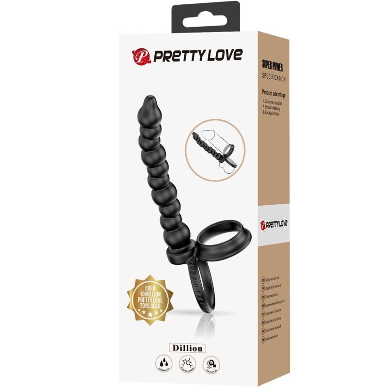 PRETTY LOVE - DILLION DOUBLE PENETRATION COCK RING BLACK - Amore24
