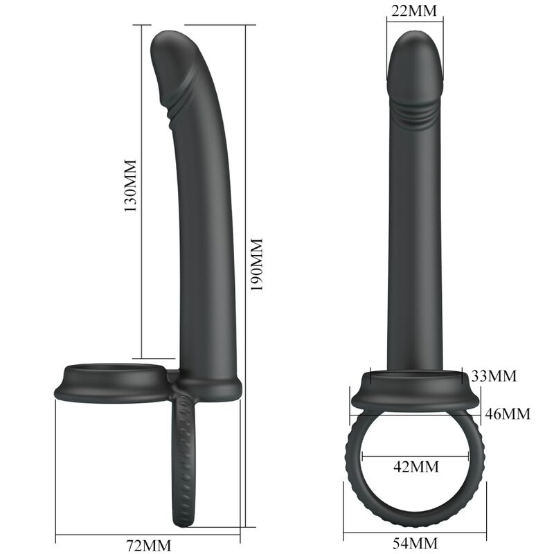 PRETTY LOVE - DILLION DOUBLE PENETRATION DOUBLE COCK RING BLACK - Amore24