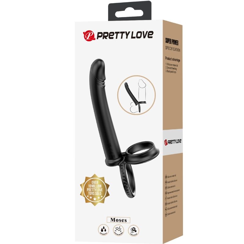 PRETTY LOVE - DILLION DOUBLE PENETRATION DOUBLE COCK RING BLACK - Amore24