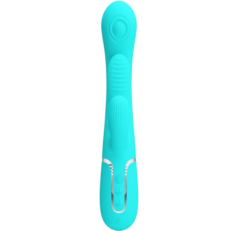 PRETTY LOVE - SHANIA TRIPLE RABBIT MULTIFUNCTION VIBRATOR 3 IN 1 BLUE - Amore24