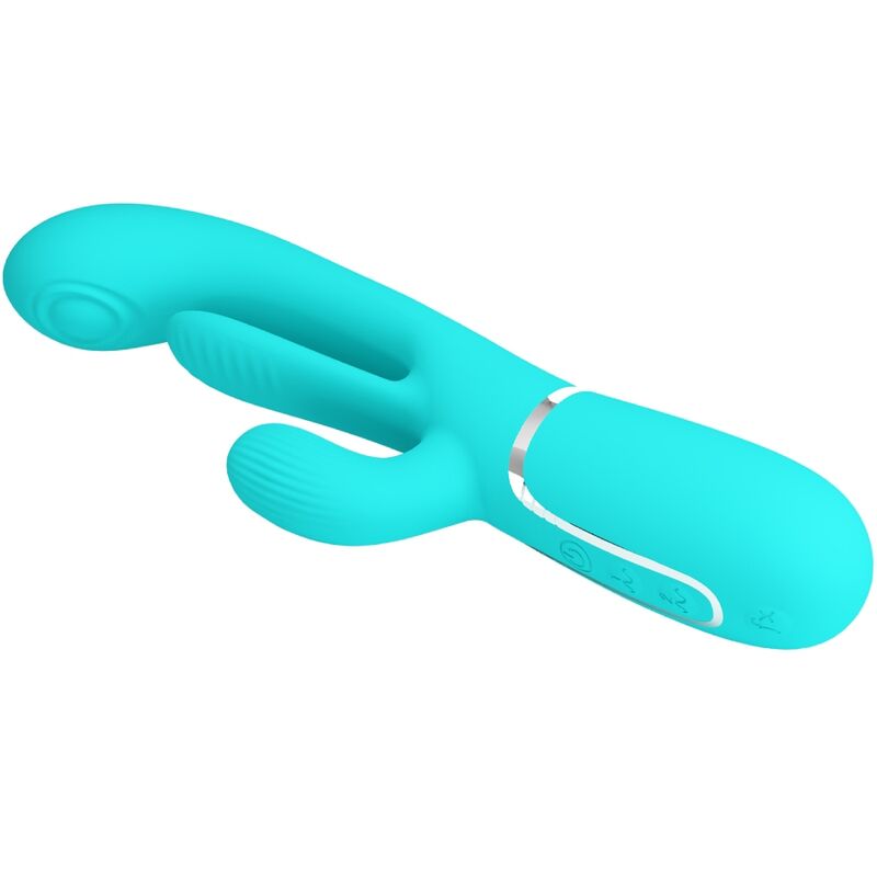 PRETTY LOVE - SHANIA TRIPLE RABBIT MULTIFUNCTION VIBRATOR 3 IN 1 BLUE - Amore24