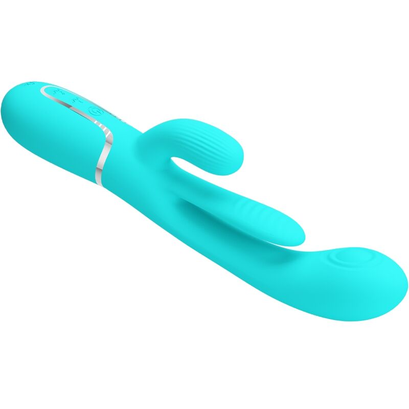 PRETTY LOVE - SHANIA TRIPLE RABBIT MULTIFUNCTION VIBRATOR 3 IN 1 BLUE - Amore24