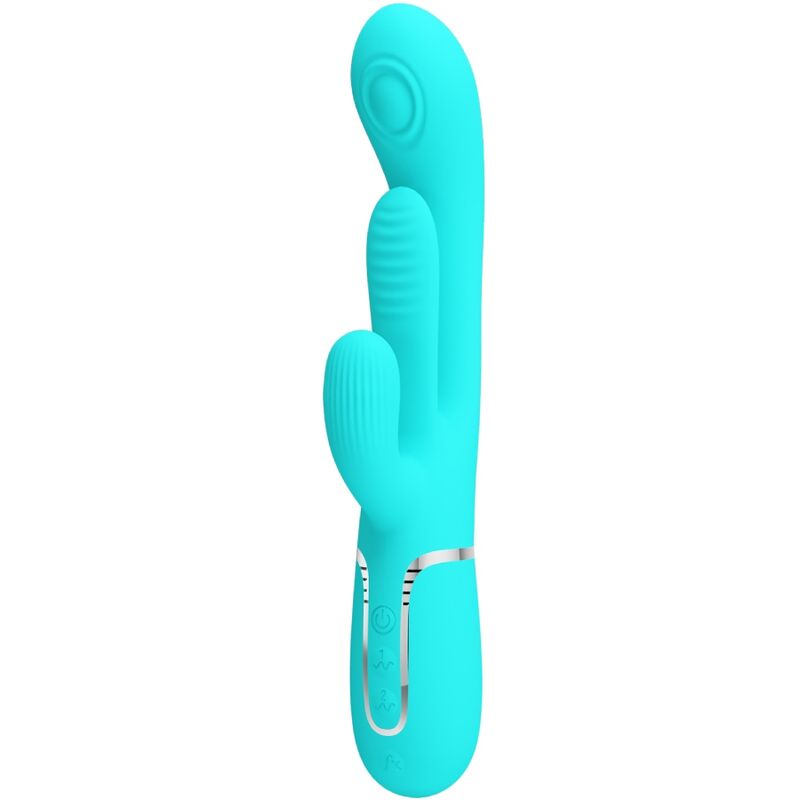 PRETTY LOVE - SHANIA TRIPLE RABBIT MULTIFUNCTION VIBRATOR 3 IN 1 BLUE - Amore24