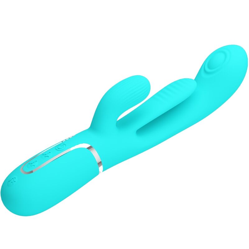 PRETTY LOVE - SHANIA TRIPLE RABBIT MULTIFUNCTION VIBRATOR 3 IN 1 BLUE - Amore24
