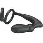 PRETTY LOVE - EMONI PENIS RING + ANAL PLUG 12 VIBRATIONS BLACK - Amore24