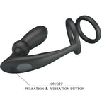 PRETTY LOVE - EMONI PENIS RING + ANAL PLUG 12 VIBRATIONS BLACK - Amore24