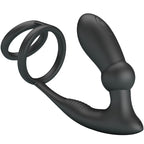 PRETTY LOVE - EMONI PENIS RING + ANAL PLUG 12 VIBRATIONS BLACK - Amore24