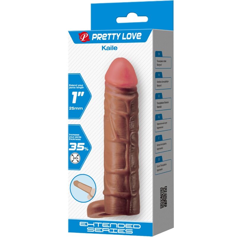 PRETTY LOVE - KAILE PENIS SLEEVE WITH 2.5 CM EXTENSION MULATTO - Amore24