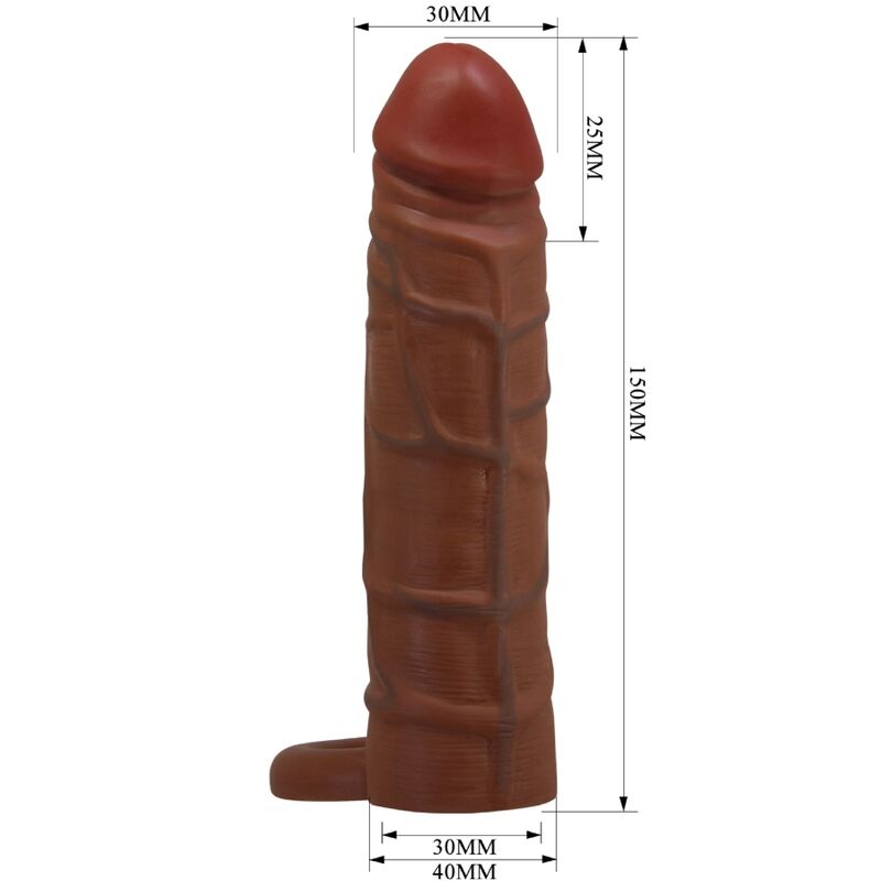 PRETTY LOVE - KAILE PENIS SLEEVE WITH 2.5 CM EXTENSION MULATTO - Amore24