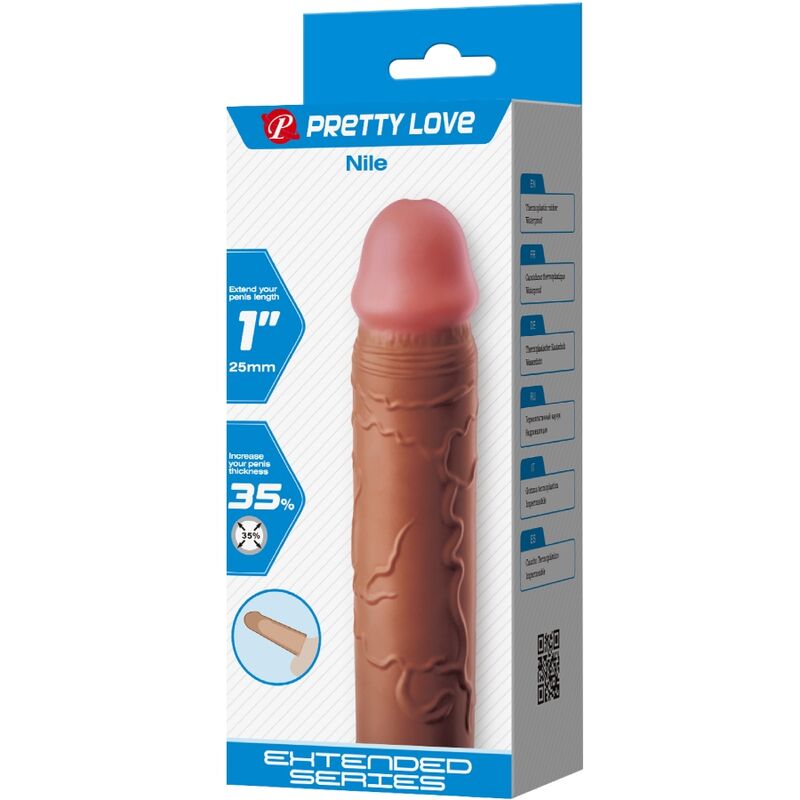 PRETTY LOVE - NILE PENIS SLEEVE WITH 2.5 CM EXTENSION MULATTO - Amore24