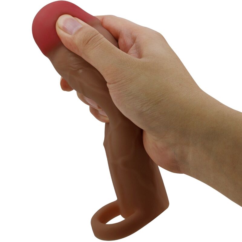 PRETTY LOVE - HANI PENIS SLEEVE WITH 5 CM EXTENSION MULATTO - Amore24