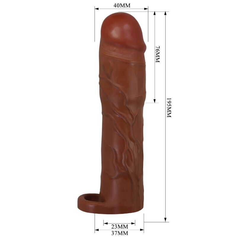 PRETTY LOVE - GERD PENIS SLEEVE WITH 7.6 CM EXTENSION MULATTO - Amore24