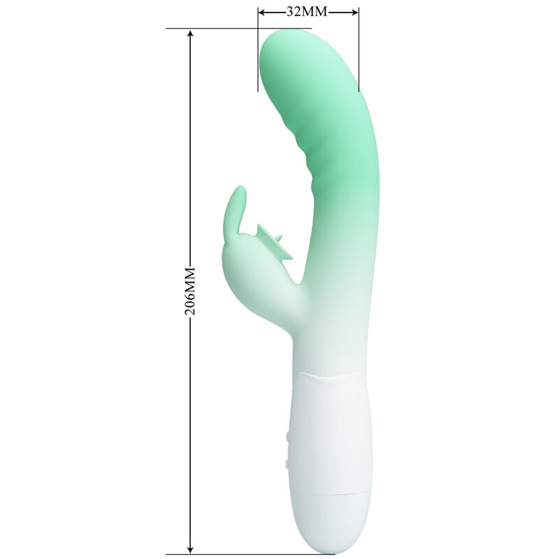 PRETTY LOVE - CERBERUS RABBIT VIBRATOR 3O VIBRATIONS GREEN - Amore24