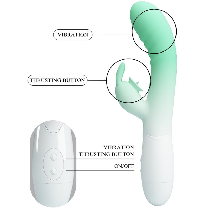 PRETTY LOVE - CERBERUS RABBIT VIBRATOR 3O VIBRATIONS GREEN - Amore24