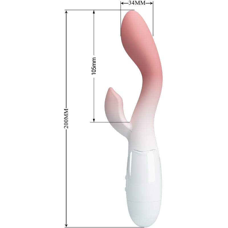 PRETTY LOVE - BRIGHTY G-SPOT VIBRATOR + CLITORIS STIMULATOR 30 VIBRATIONS PINK - Amore24