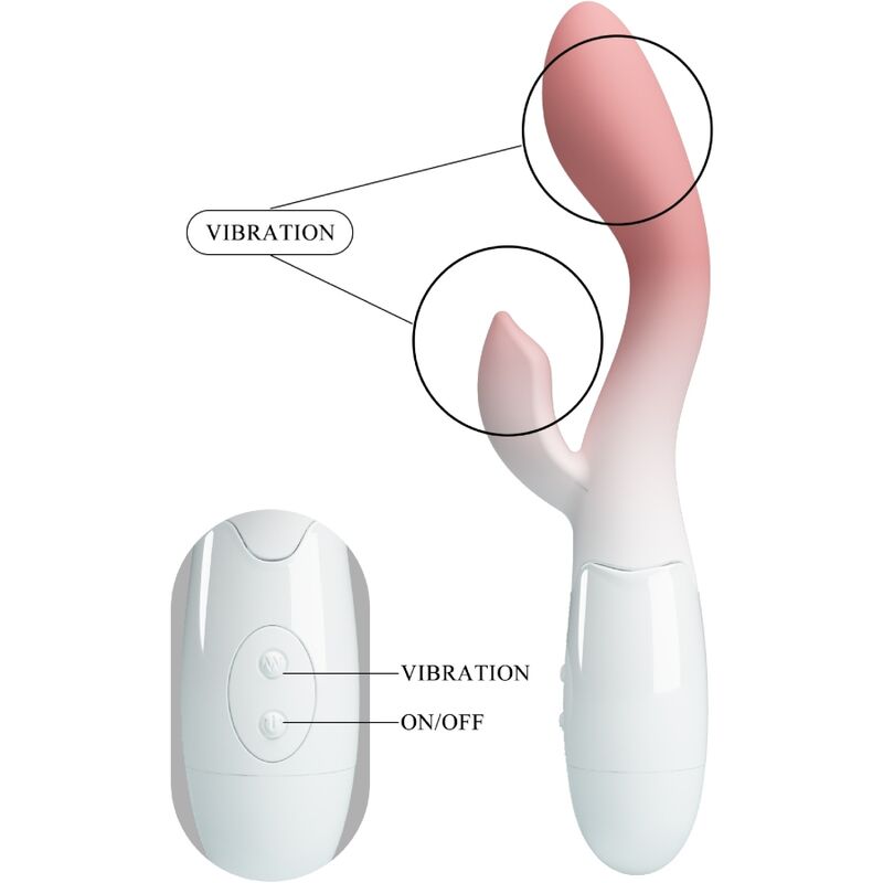 PRETTY LOVE - BRIGHTY G-SPOT VIBRATOR + CLITORIS STIMULATOR 30 VIBRATIONS PINK - Amore24