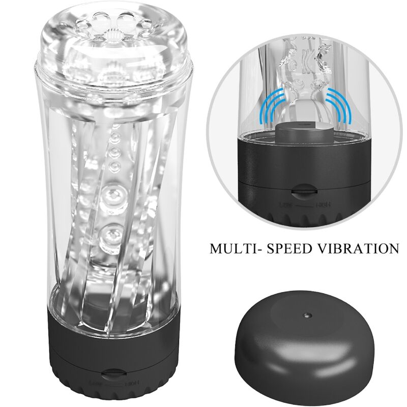 PRETTY LOVE - TAMARA MALE MASTURBATOR MULTI-SPEED VIBRATOR BLACK - Amore24