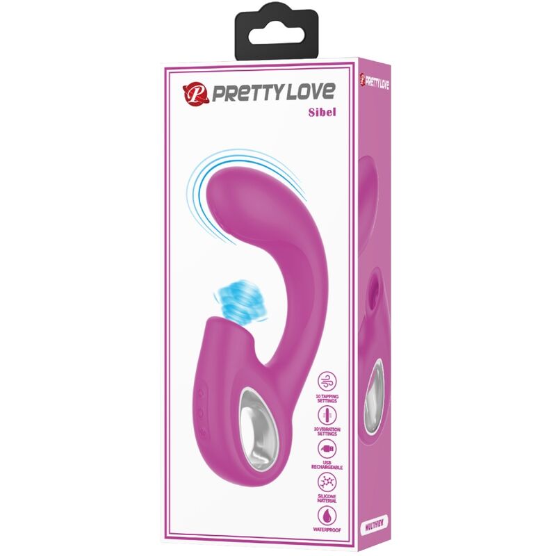 PRETTY LOVE - SIBEL SIBEL G-SPOT VIBRATOR + CLITORIS STIMULATOR 10 VIBRATIONS PURPLE - Amore24