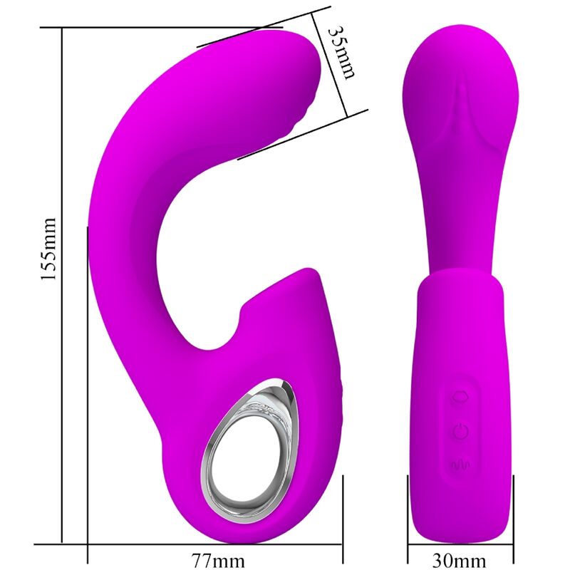 PRETTY LOVE - SIBEL SIBEL G-SPOT VIBRATOR + CLITORIS STIMULATOR 10 VIBRATIONS PURPLE - Amore24