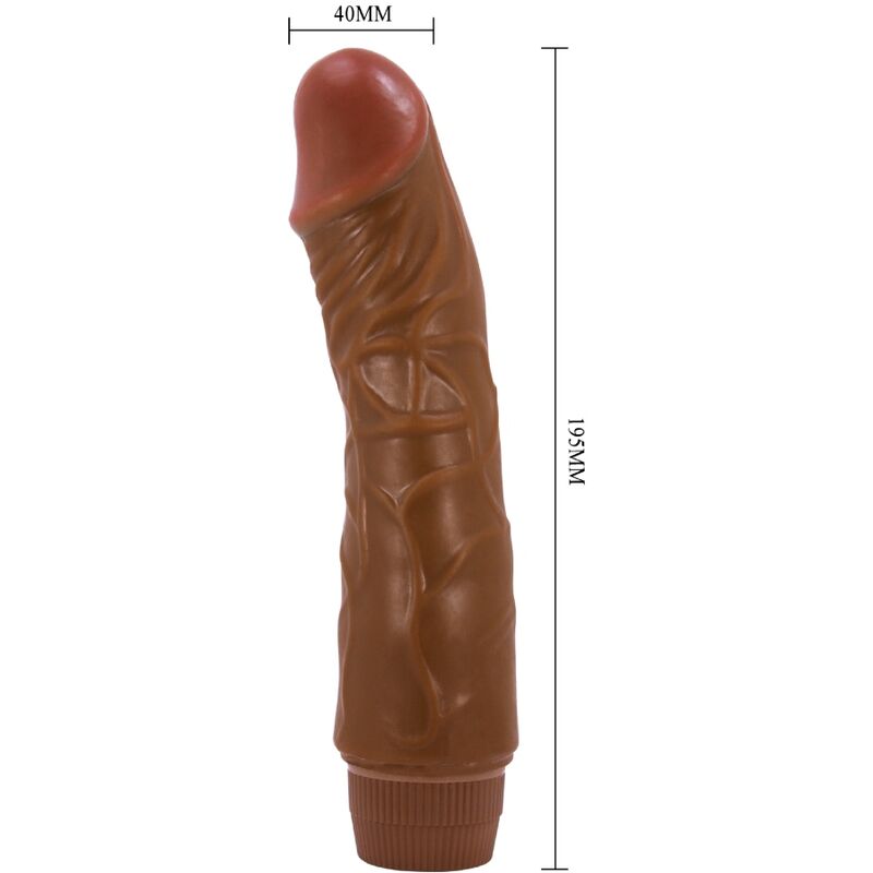 BAILE - JEFF REALISTIC VIBRATOR 19.5 CM MULATTO - Amore24
