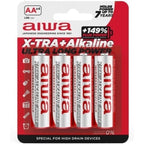 AIWA - X-TRA ALKALINE AA ALKALINE BATTERY LR6 BLISTER*4 - Amore24