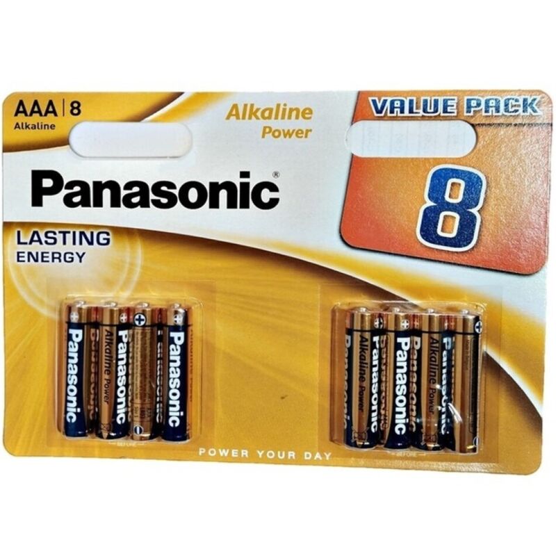 PANASONIC - BRONZE ALKALINE AAA BATTERY LR03 BLISTER*8 - Amore24