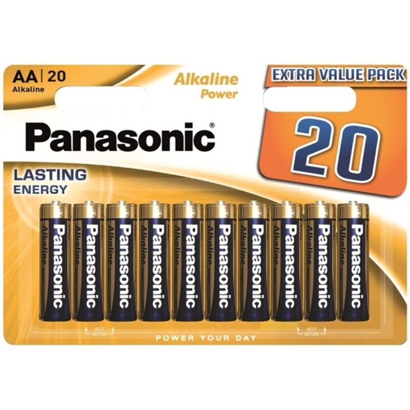 PANASONIC - BRONZE ALKALINE AA BATTERY LR6 BLISTER*20 - Amore24