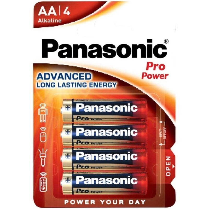 PANASONIC - PRO POWER ALKALINE AA BATTERY LR6 BLISTER*4 - Amore24