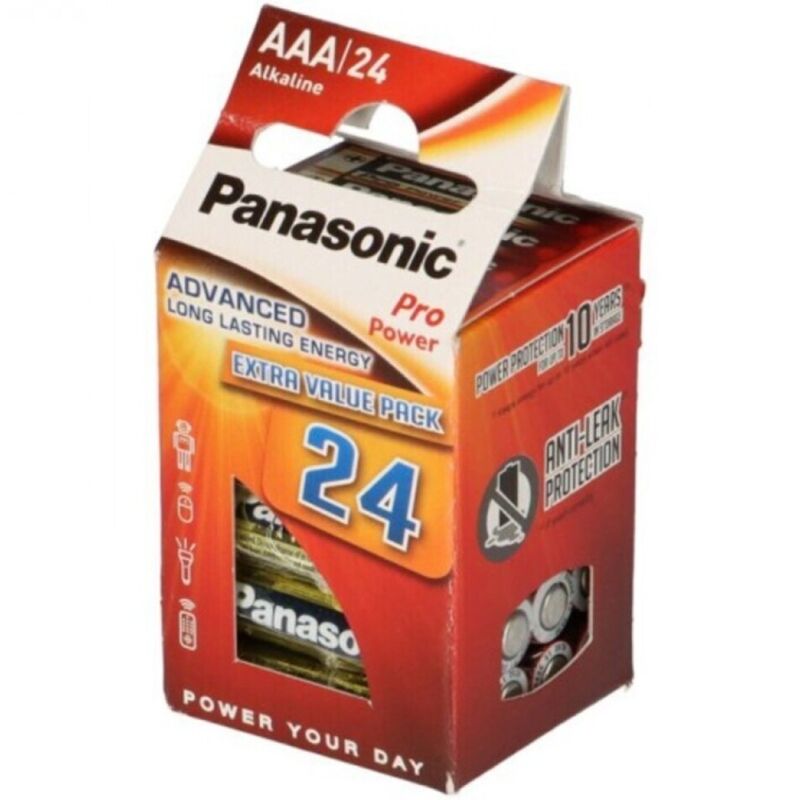 PANASONIC - PRO POWER ALKALINE AAA BATTERY LR03 PACK*24 - Amore24