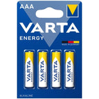 VARTA - ENERGY ALKALINE BATTERY AAA LR03 BLISTER*4 - Amore24