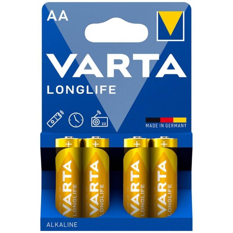 VARTA - LONGLIFE ALKALINE BATTERY AA LR6 BLISTER*4 - Amore24