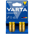VARTA - LONGLIFE ALKALINE AAA BATTERY LR03 BLISTER*4 - Amore24