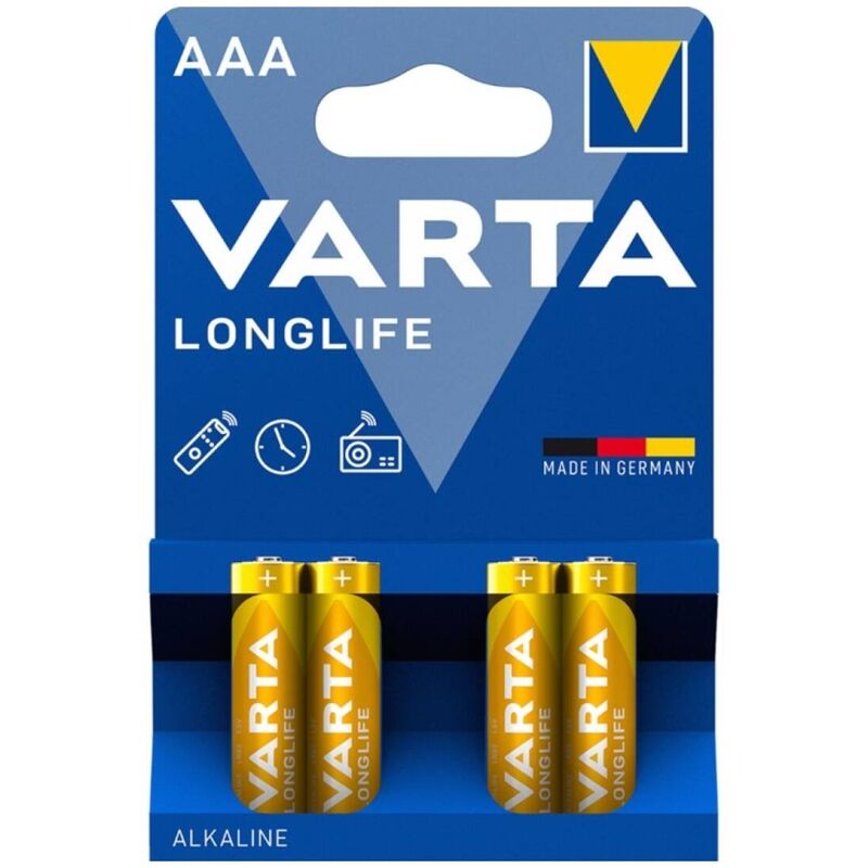 VARTA - LONGLIFE ALKALINE AAA BATTERY LR03 BLISTER*4 - Amore24