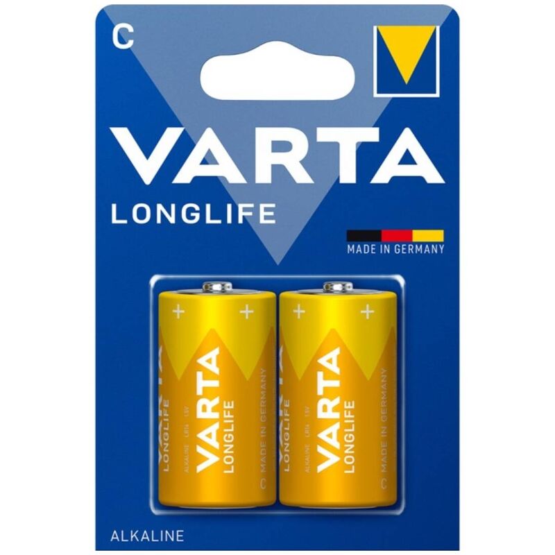 VARTA - LONGLIFE ALKALINE BATTERY C LR14 BLISTER*2 - Amore24